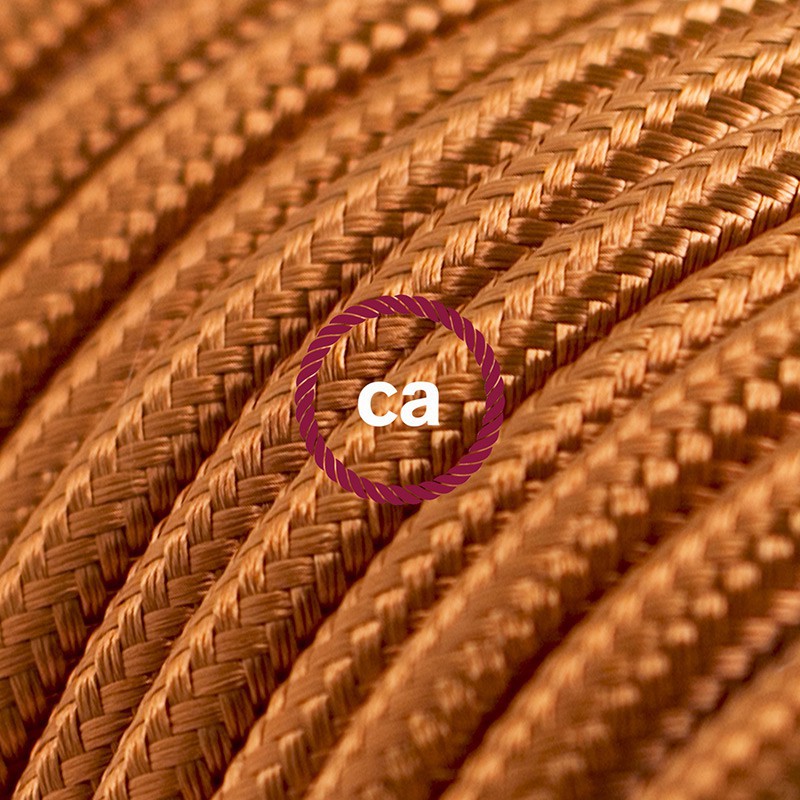 Alargador eléctrico con cable textil RM22 Efecto Seda Whiskey 2P 10A Made in Italy.