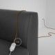 Alargador eléctrico con cable textil RM22 Efecto Seda Whiskey 2P 10A Made in Italy.