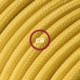 Alargador eléctrico con cable textil RM25 Efecto Seda Mostaza 2P 10A Made in Italy.