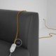Alargador eléctrico con cable textil RM25 Efecto Seda Mostaza 2P 10A Made in Italy.