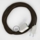 Alargador eléctrico con cable textil RN04 Lino Natural Marrón 2P 10A Made in Italy.