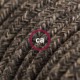 Alargador eléctrico con cable textil RN04 Lino Natural Marrón 2P 10A Made in Italy.