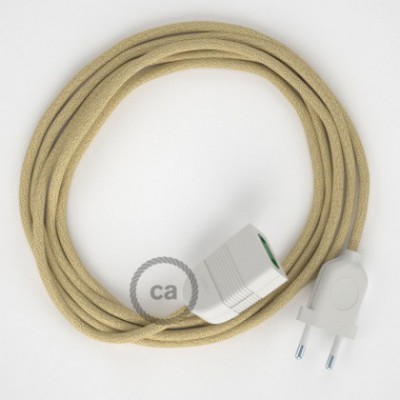 Alargador eléctrico con cable textil RN06 Jute 2P 10A Made in Italy.