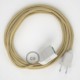 Alargador eléctrico con cable textil RN06 Jute 2P 10A Made in Italy.