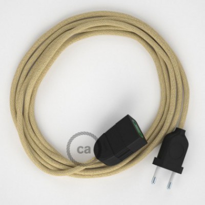 Alargador eléctrico con cable textil RN06 Jute 2P 10A Made in Italy.