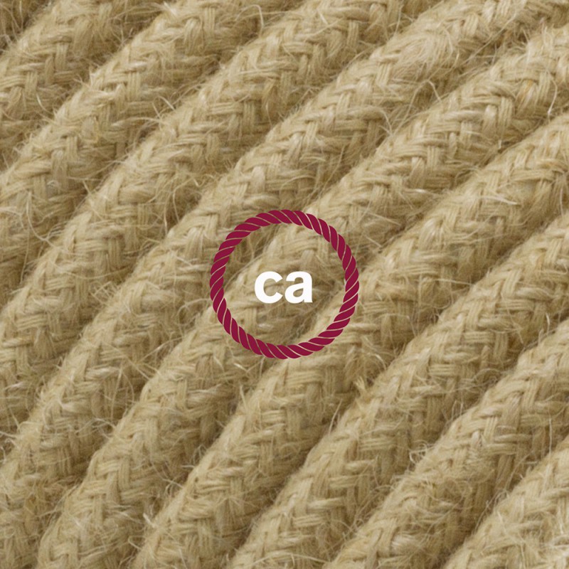 Alargador eléctrico con cable textil RN06 Jute 2P 10A Made in Italy.