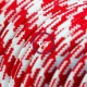 Alargador eléctrico con cable textil RP09 Efecto Seda Bicolor Blanco-Rojo 2P 10A Made in Italy.