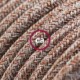Alargador eléctrico con cable textil RS82 Algodón y Lino Natural Marrón 2P 10A Made in Italy.