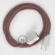 Alargador eléctrico con cable textil RS83 Algodón y Lino Natural Rojo 2P 10A Made in Italy.