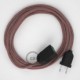Alargador eléctrico con cable textil RS83 Algodón y Lino Natural Rojo 2P 10A Made in Italy.