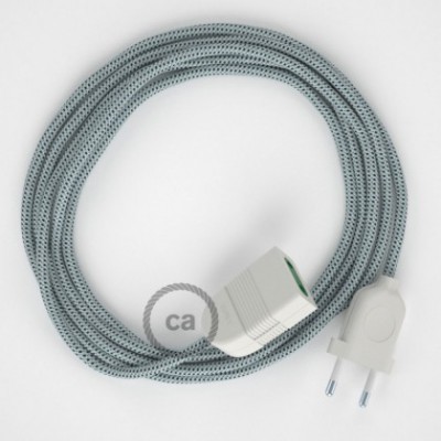 Alargador eléctrico con cable textil RT14 Efecto Seda Stracciatella 2P 10A Made in Italy.