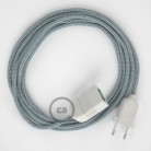 Alargador eléctrico con cable textil RT14 Efecto Seda Stracciatella 2P 10A Made in Italy.