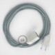 Alargador eléctrico con cable textil RT14 Efecto Seda Stracciatella 2P 10A Made in Italy.