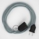 Alargador eléctrico con cable textil RT14 Efecto Seda Stracciatella 2P 10A Made in Italy.