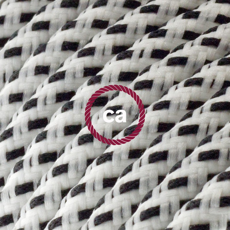 Alargador eléctrico con cable textil RT14 Efecto Seda Stracciatella 2P 10A Made in Italy.