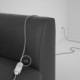 Alargador eléctrico con cable textil RT14 Efecto Seda Stracciatella 2P 10A Made in Italy.
