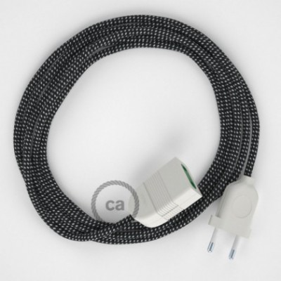 Alargador eléctrico con cable textil RT41 Efecto Seda Estrellas 2P 10A Made in Italy.