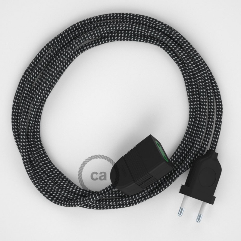 Alargador eléctrico con cable textil RT41 Efecto Seda Estrellas 2P 10A Made in Italy.