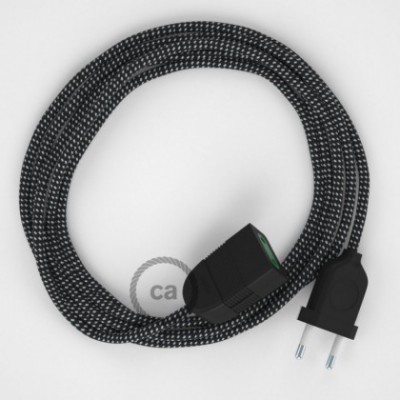 Alargador eléctrico con cable textil RT41 Efecto Seda Estrellas 2P 10A Made in Italy.