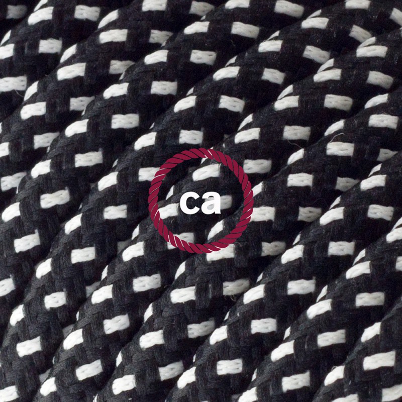 Alargador eléctrico con cable textil RT41 Efecto Seda Estrellas 2P 10A Made in Italy.