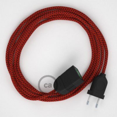 Alargador eléctrico con cable textil RT94 Efecto Seda Red Devil 2P 10A Made in Italy.