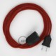 Alargador eléctrico con cable textil RT94 Efecto Seda Red Devil 2P 10A Made in Italy.