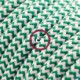 Alargador eléctrico con cable textil RZ06 Efecto Seda ZigZag Blanco Verde 2P 10A Made in Italy.