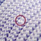 Alargador eléctrico con cable textil RZ07 Efecto Seda ZigZag Blanco Lila 2P 10A Made in Italy.