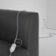 Alargador eléctrico con cable textil RZ07 Efecto Seda ZigZag Blanco Lila 2P 10A Made in Italy.