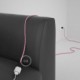 Alargador eléctrico con cable textil RZ08 Efecto Seda ZigZag Blanco Fuchsia 2P 10A Made in Italy.