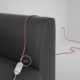 Alargador eléctrico con cable textil RZ09 Efecto Seda ZigZag Blanco Rojo 2P 10A Made in Italy.