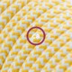 Alargador eléctrico con cable textil RZ10 Efecto Seda ZigZag Blanco Amarillo 2P 10A Made in Italy.