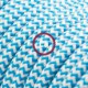 Alargador eléctrico con cable textil RZ11 Efecto Seda ZigZag Blanco Celeste 2P 10A Made in Italy.