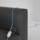 Alargador eléctrico con cable textil RZ11 Efecto Seda ZigZag Blanco Celeste 2P 10A Made in Italy.