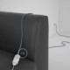 Alargador eléctrico con cable textil RZ12 Efecto Seda ZigZag Blanco Azul 2P 10A Made in Italy.