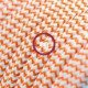 Alargador eléctrico con cable textil RZ15 Efecto Seda ZigZag Blanco Naranja 2P 10A Made in Italy.