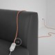 Alargador eléctrico con cable textil RZ15 Efecto Seda ZigZag Blanco Naranja 2P 10A Made in Italy.
