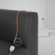 Alargador eléctrico con cable textil RZ15 Efecto Seda ZigZag Blanco Naranja 2P 10A Made in Italy.