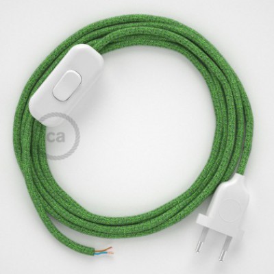 Cableado para lámpara, cable RX08 Algodón Bronte 1,8m. Elige tu el color de la clavija y del interruptor!