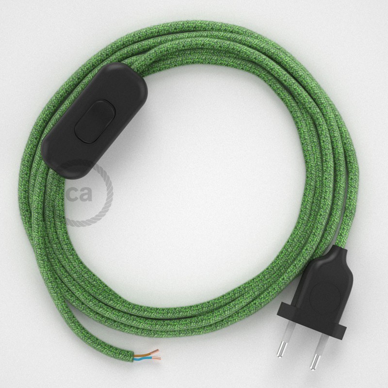 Cableado para lámpara, cable RX08 Algodón Bronte 1,8m. Elige tu el color de la clavija y del interruptor!