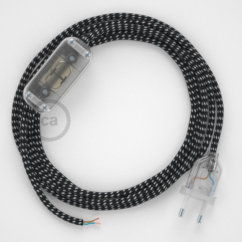 Cableado para lámpara, cable RT41 Efecto Seda Estrellas 1,8m. Elige tu el color de la clavija y del interruptor!