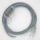 Cableado para lámpara, cable RT14 Efecto Seda Stracciatella 1,8m. Elige tu el color de la clavija y del interruptor!
