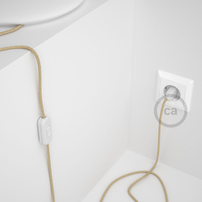 Cableado para lámpara, cable RN06 Jute 1,8m. Elige tu el color de la clavija y del interruptor!