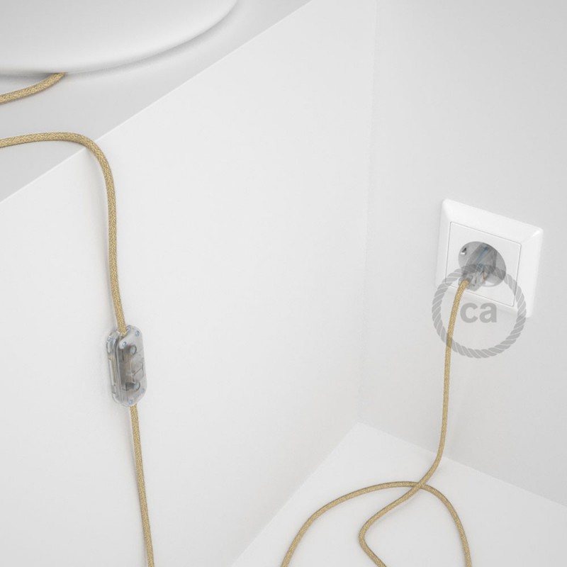 Cableado para lámpara, cable RN06 Jute 1,8m. Elige tu el color de la clavija y del interruptor!