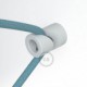 Soporte con enganche a “V” de techo o de pared blanco universal para cable eléctrico textil.