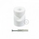 Soporte con enganche a “V” de techo o de pared blanco universal para cable eléctrico textil.