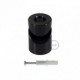 Soporte con enganche a “V” de techo o de pared negro universal para cable eléctrico textil.