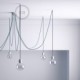 Soporte con enganche de techo blanco para cable eléctrico textil con tornillo de fijación.