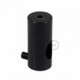 Soporte con enganche de techo negro para cable eléctrico textil con tornillo de fijación.