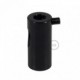 Soporte con enganche de techo negro para cable eléctrico textil con tornillo de fijación.